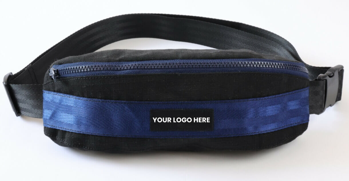 upcycled hip bag with your logo here