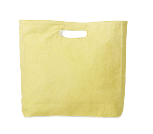 Turmeric Yellow Reversible Canvas Bag Craft Boat A small turmeric yellow canvas bag with a small handle