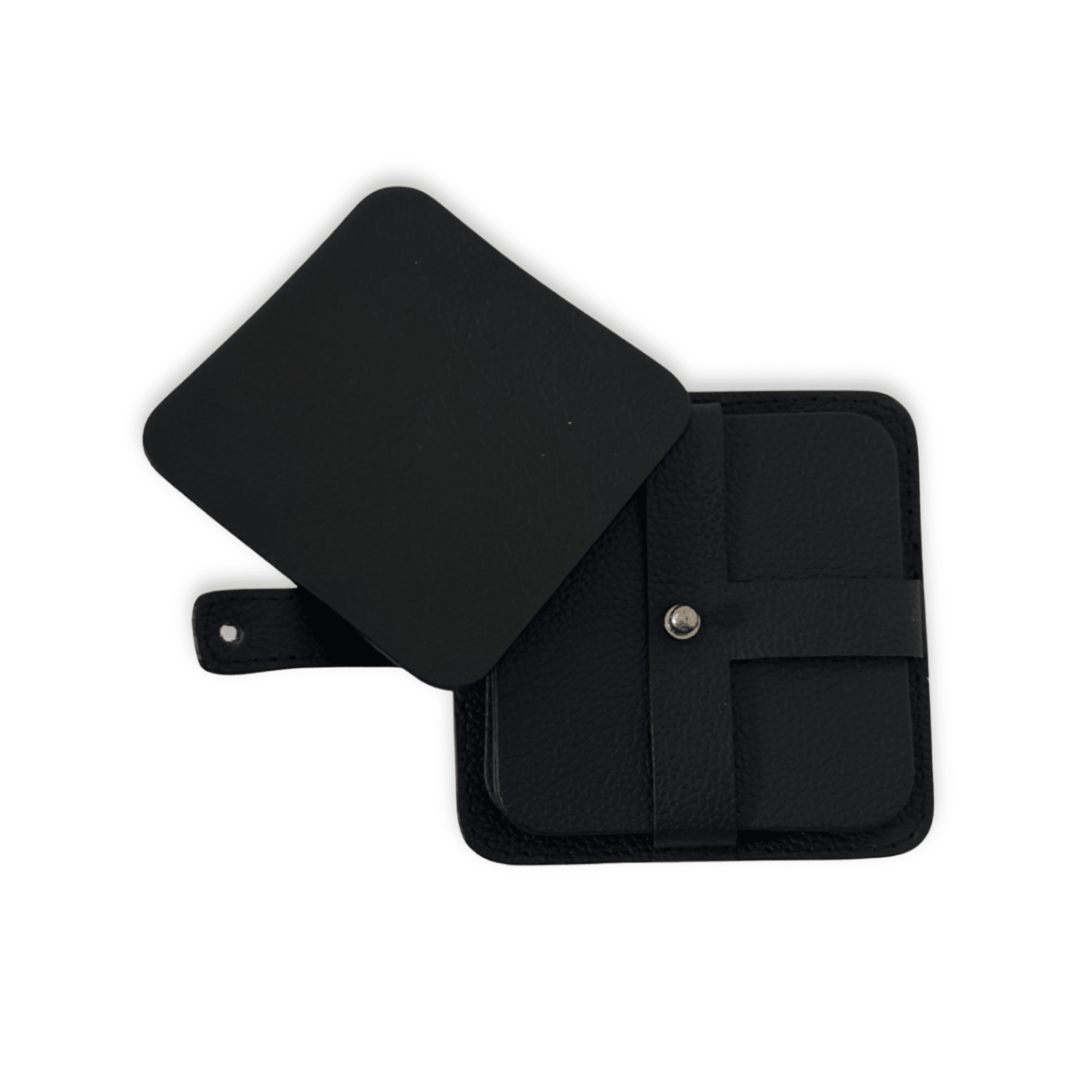 leather coaster quartet black leather coaster quartet