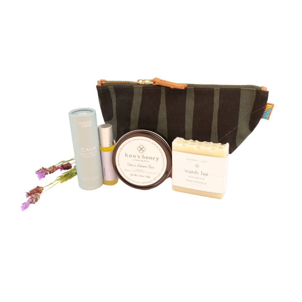 WomensSpaKit Ubuntu Wellness kit for women with essential oils, lotion, and a warsh bar