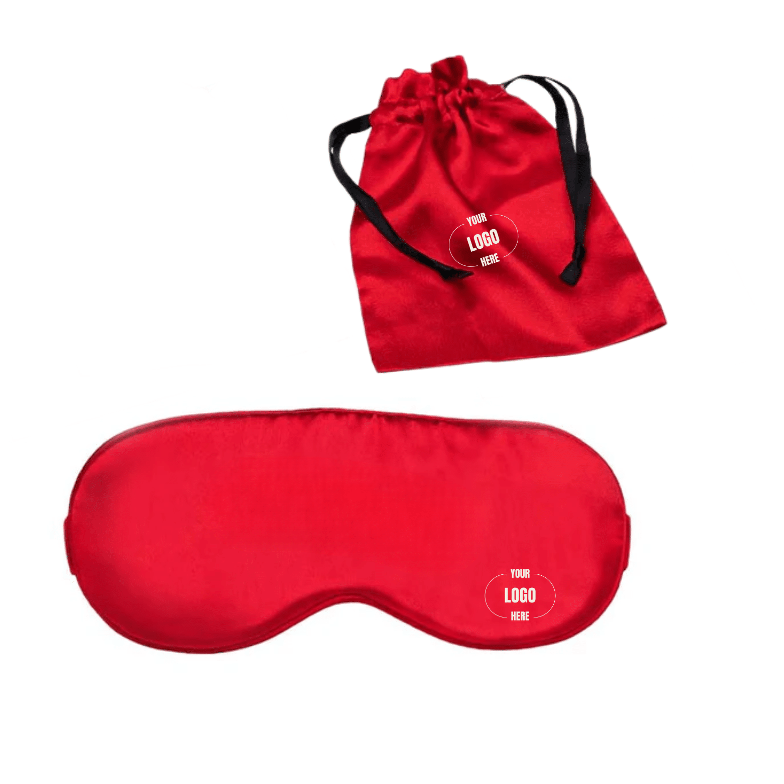 sustainable eye mask a red sustainable eye mask and a matching storage; materials, organic cotton, silk, or upcycled saris. A perfect eco-friendly corporate gift