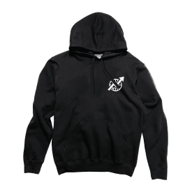 GOEX Black Hoodie with AI logo Black Hoodie with small corporate logo
