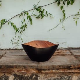 Itza Wood Wave Bowl Large Charred 2