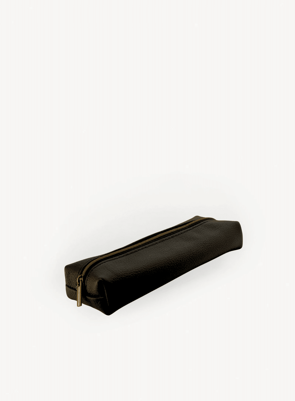 deux mains black pencil case a black leather pencil case with an antique brass zipper - a great gift idea for employees