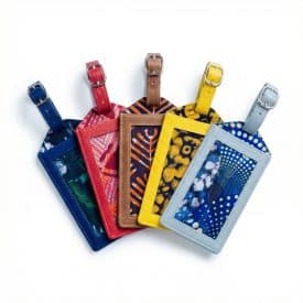 dokmai luggage tags colorful luggage tags laid out in a row that can be branded with a company logo