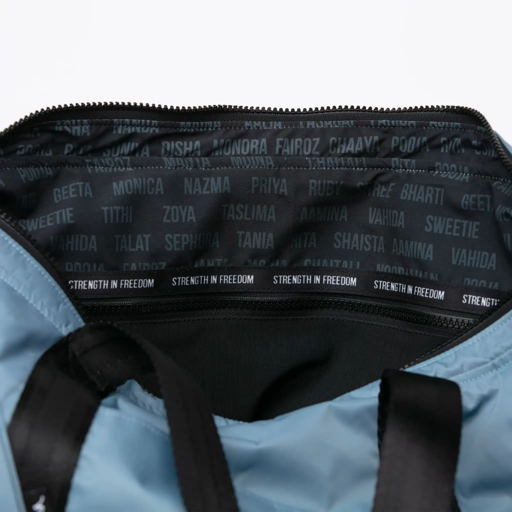 aruna duffel blue open aruna duffel blue open