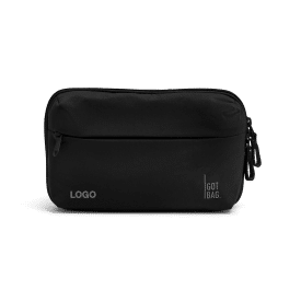 A black tech pouch set against a clean white background