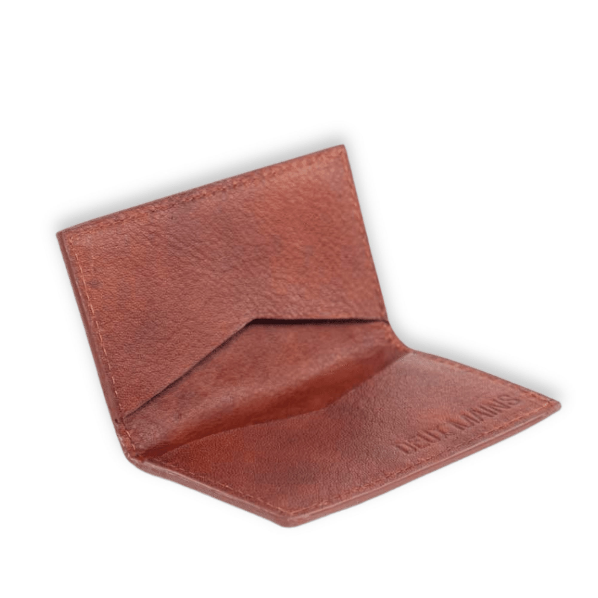 Leather card holder open Leather card holder open